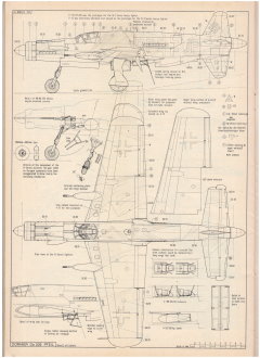 Dornier Do335 - 1/72 рисунок Артура Бентли, 600dpi «Скэйл Моделс», Том 6 номер 70, Июль 1975
